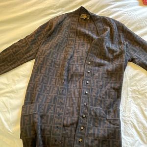 Fendi monogram virgin wool vintage cardigan.